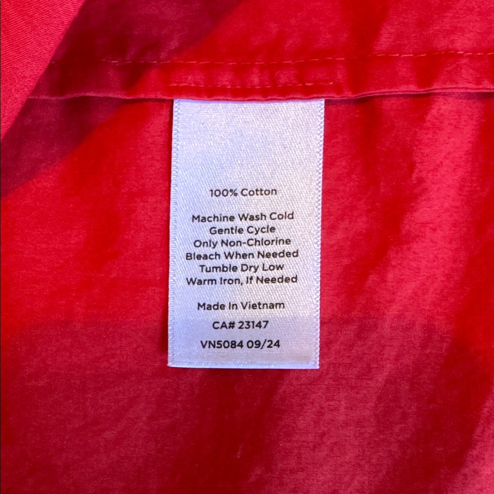 Talbots Vibrant Red Cotton Blouse - Picture 4 of 5